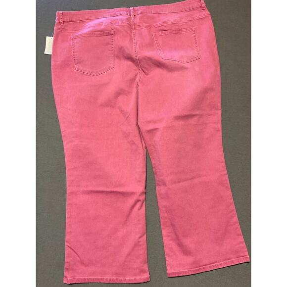 Logo Lori Goldstein Womens Stretchy Comfy Pink Jeans Plus Size 26W NWT Cropped - Picture 8 of 9